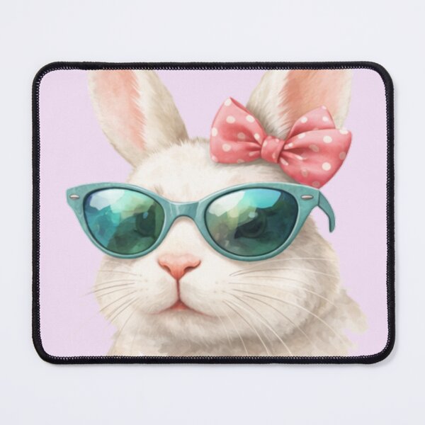 Item preview, Cute Bunny with Sunglasses and Pink Bow designed and sold by ByJuju.