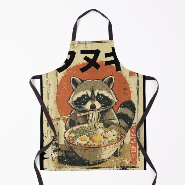 Item preview, Tanuki Raccoon Ramen Lover Vintage Japanese Food Art designed and sold by Bongocomic.