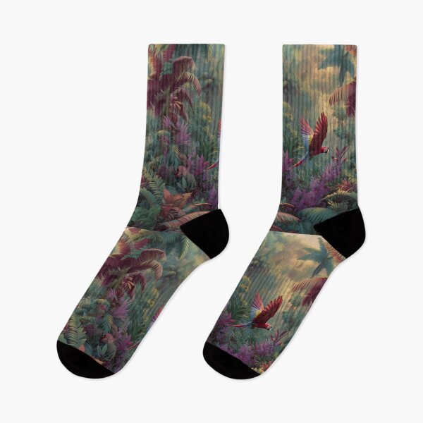 Item preview, A Scarlet Macaw flying through a lush rainforest canopy, Birds in Motion designed and sold by CDC40.