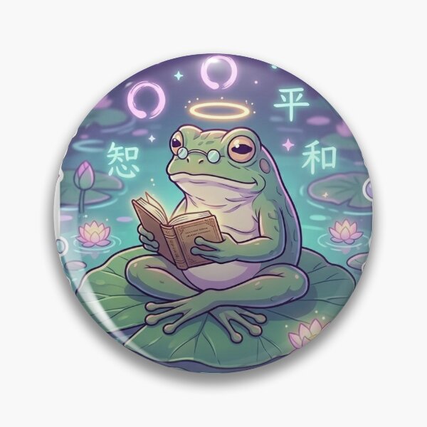 Item preview, Zen Frog Philosopher Reading Book designed and sold by StixFusion.