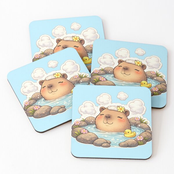 Item preview, Cute capybara bathing in hot spring  designed and sold by DoneAndDusted.