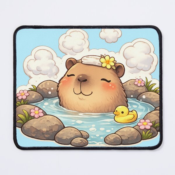 Item preview, Cute capybara bathing in hot spring  designed and sold by DoneAndDusted.
