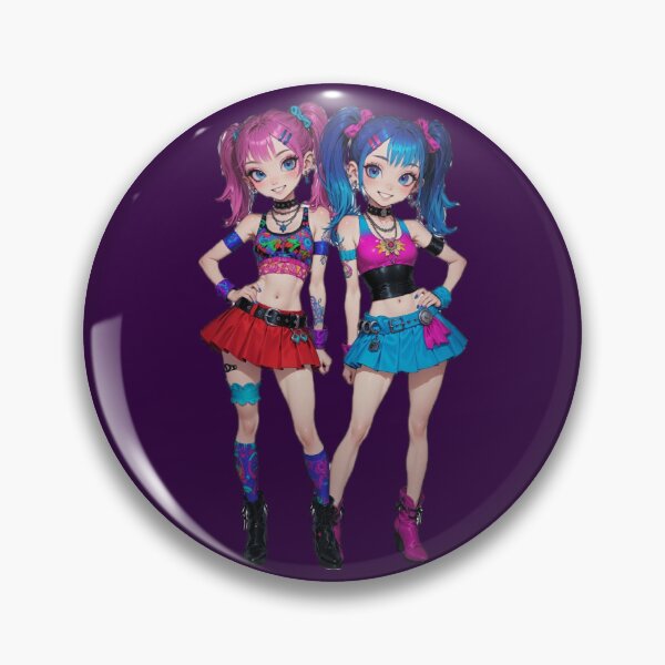 Item preview, Rave Punk Twin Sisters Kawaii Duo designed and sold by RadaQueen.