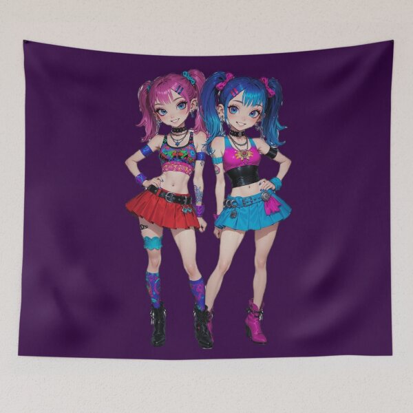 Item preview, Rave Punk Twin Sisters Kawaii Duo designed and sold by RadaQueen.