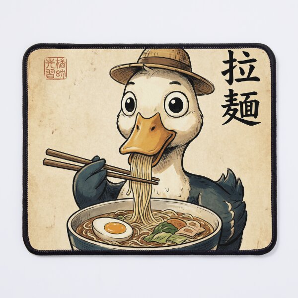 Item preview, Cute Duck Eating Ramen Noodles - Kawaii Japanese Food Lover Gift designed and sold by Bongocomic.