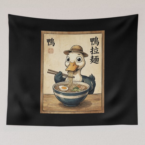 Item preview, Cute Duck Eating Ramen Noodles - Kawaii Japanese Food Lover Gift designed and sold by Bongocomic.