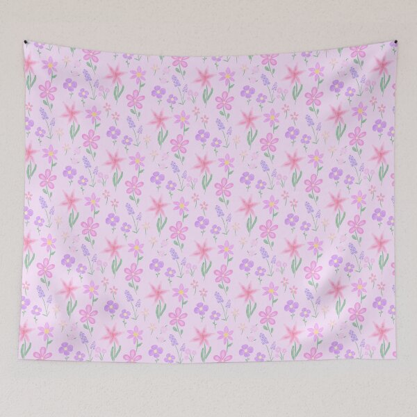 Item preview, Pink watercolour floral repeat pattern designed and sold by ButterflyKissCollab.