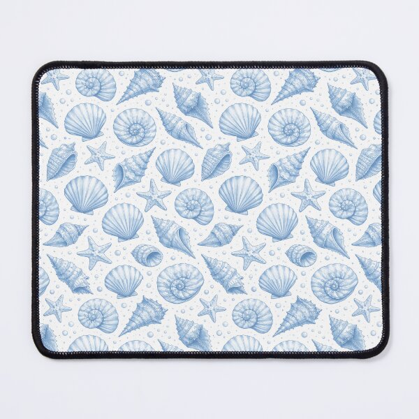 Item preview, hand drawn blue sea shells designed and sold by VIBEMARTbyeljo.