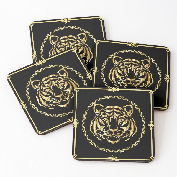 Item preview, Golden Tiger Ornamental Illustration designed and sold by Phitwhim.