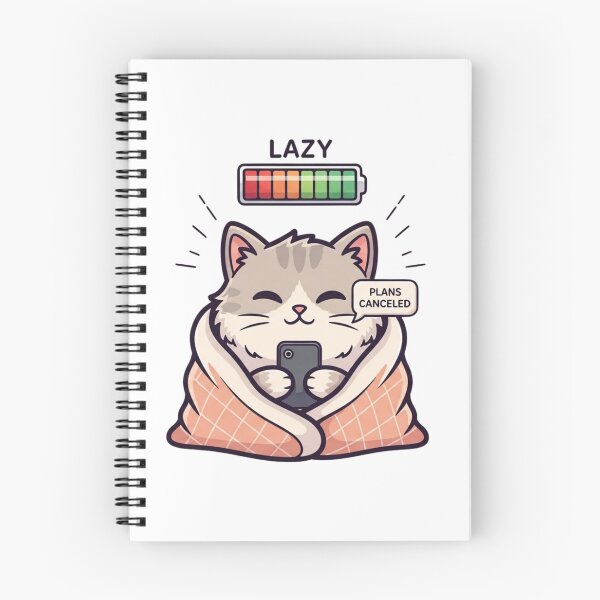 Item preview, Lazy Cat Social Battery – Plans Canceled Funny Introvert Cat designed and sold by Low Social Battery Club.