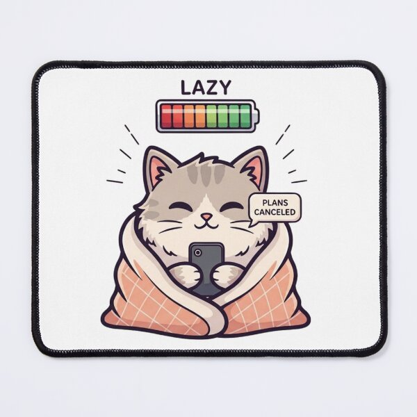 Item preview, Lazy Cat Social Battery – Plans Canceled Funny Introvert Cat designed and sold by Low Social Battery Club.