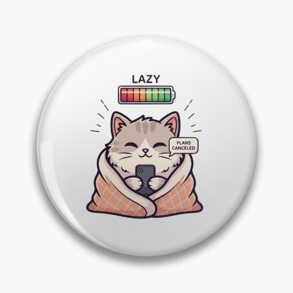 Item preview, Lazy Cat Social Battery – Plans Canceled Funny Introvert Cat designed and sold by Low Social Battery Club.