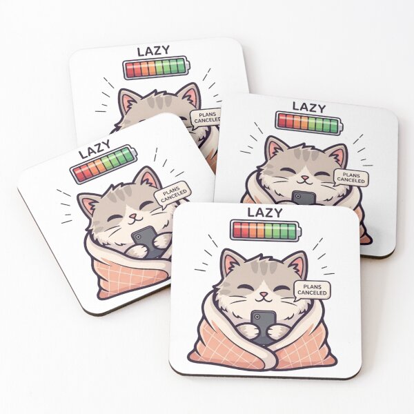 Item preview, Lazy Cat Social Battery – Plans Canceled Funny Introvert Cat designed and sold by Low Social Battery Club.
