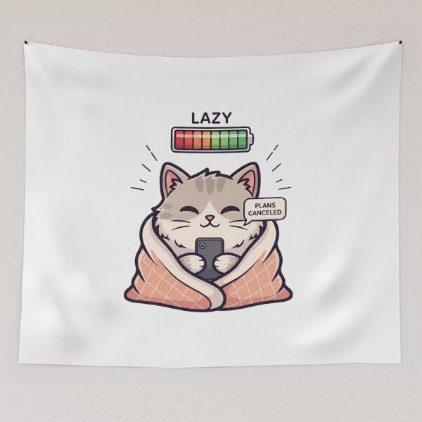 Item preview, Lazy Cat Social Battery – Plans Canceled Funny Introvert Cat designed and sold by Low Social Battery Club.