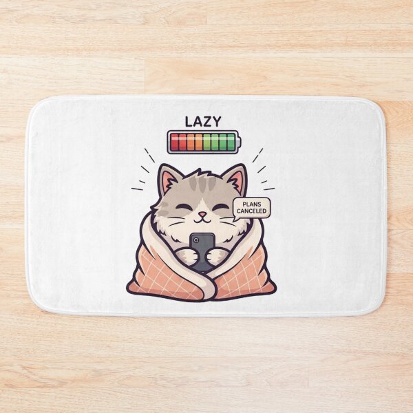 Item preview, Lazy Cat Social Battery – Plans Canceled Funny Introvert Cat designed and sold by Low Social Battery Club.