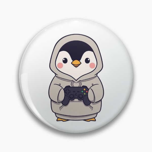 Item preview, Lindo pingüino gamer con capucha y mando de dibujos animados designed and sold by Katzpy.