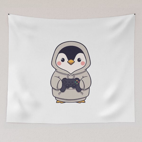 Item preview, Cute Penguin Gamer Hoodie Controller Cartoon designed and sold by Katzpy.