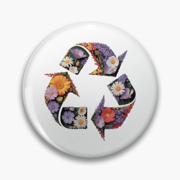 Item preview, Recycle In Bloom — Photorealistic Wildflower Botanical Recycling Symbol Environmental Tee designed and sold by proearth2022.