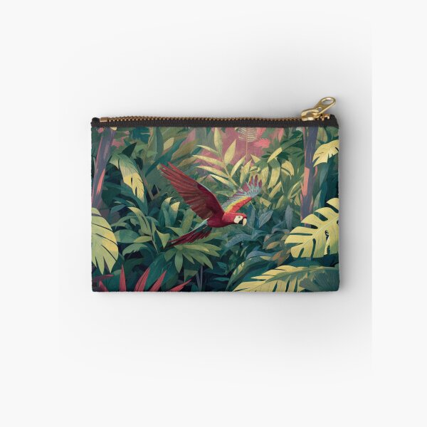 Item preview, A Scarlet Macaw flying through a lush rainforest canopy, Birds in Motion designed and sold by CDC40.