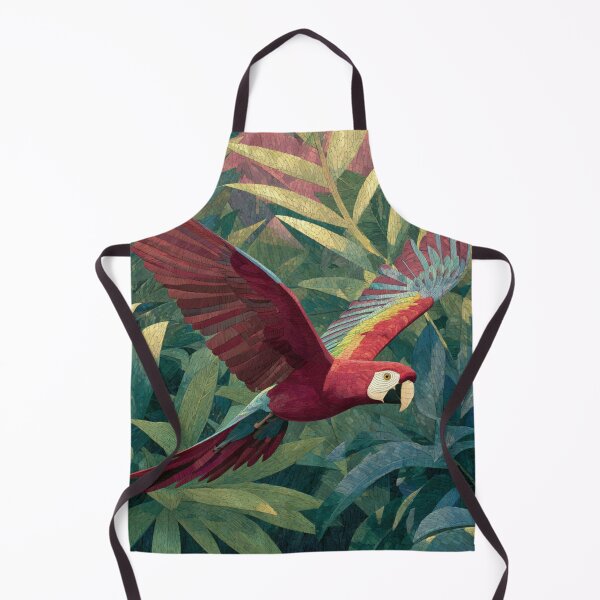 Item preview, A Scarlet Macaw flying through a lush rainforest canopy, Birds in Motion designed and sold by CDC40.