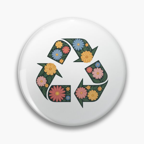 Item preview, Bloom & Recycle — Dark Floral Botanical Recycling Arrow Sustainability Graphic Tee designed and sold by proearth2022.