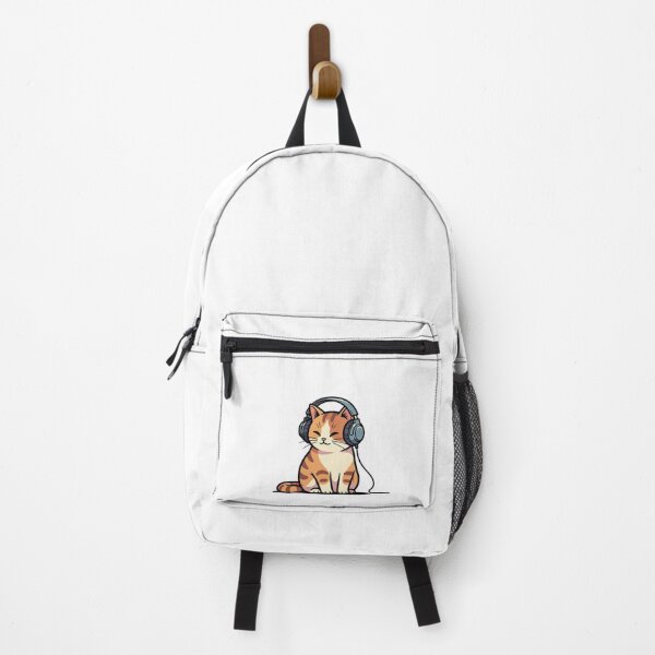 Item preview, Cute Orage Cat With Headphones – Music Lover Cat Design designed and sold by Low Social Battery Club.