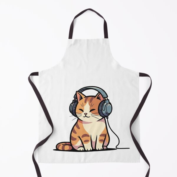Item preview, Cute Orage Cat With Headphones – Music Lover Cat Design designed and sold by Low Social Battery Club.