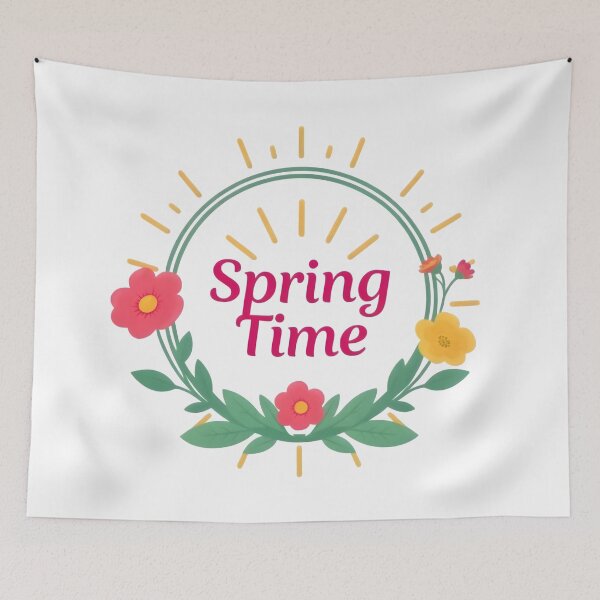 Item preview, Floral elements around the phrase “Spring Time” designed and sold by Beleza e Estilo.