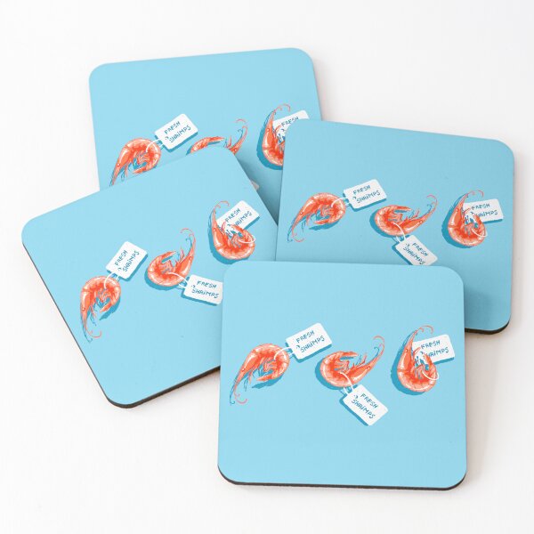 Item preview, Fresh Shrimp Illustration – Funny Seafood Art with Three Shrimps designed and sold by MinimalAnGo.