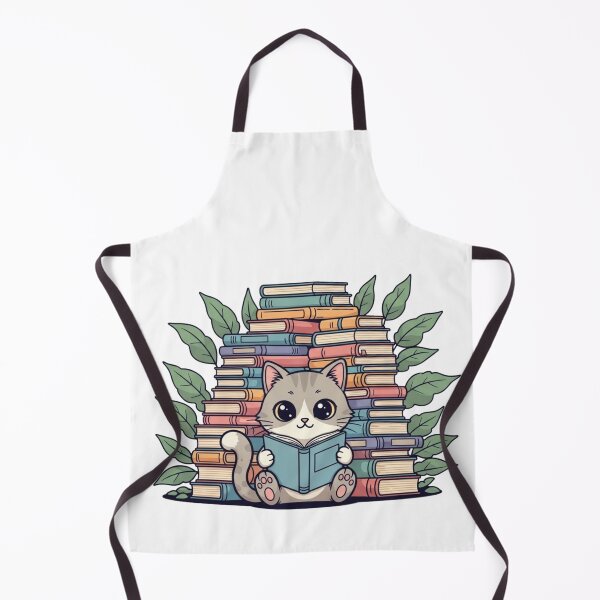 Item preview, Cute Bookworm Cat – Cat Reading Books Illustration designed and sold by Low Social Battery Club.