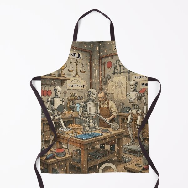 Artikelvorschau, Tischtennis-Roboter-Workshop-T-Shirt – Vintage-Erfinder-Ping-Pong-Kunst-T-Shirt entworfen und verkauft von OhMyPingCo.