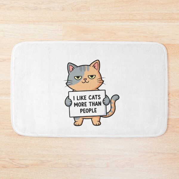 Item preview, I Like Cats More Than People – Funny Cat Lover Design designed and sold by Low Social Battery Club.