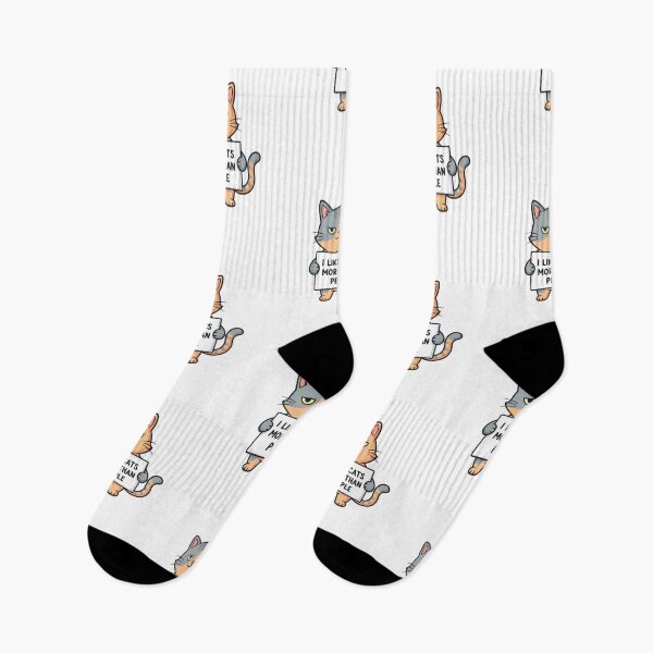 Item preview, I Like Cats More Than People – Funny Cat Lover Design designed and sold by Low Social Battery Club.