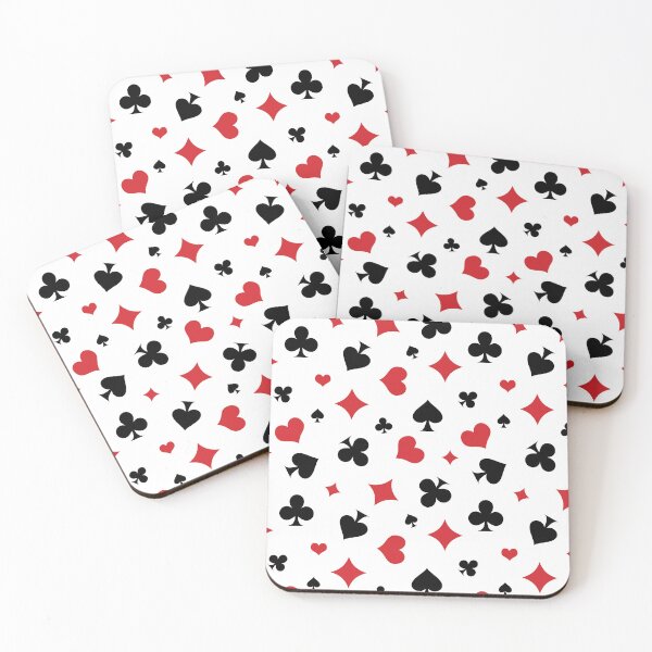 Item preview, Modern Playing Card Suits Pattern on White designed and sold by AleksaDesignMTL.