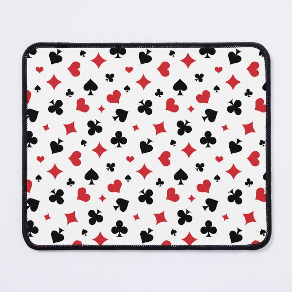 Item preview, Modern Playing Card Suits Pattern on White designed and sold by AleksaDesignMTL.