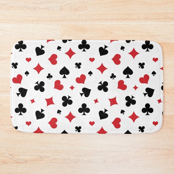 Item preview, Modern Playing Card Suits Pattern on White designed and sold by AleksaDesignMTL.