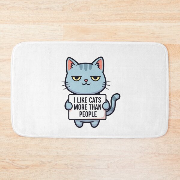 Item preview, I Like Cats More Than People Funny Design designed and sold by Low Social Battery Club.