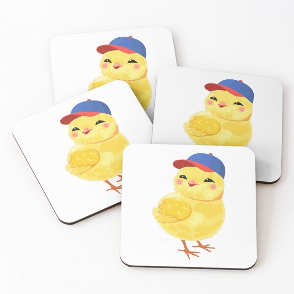 Item preview, Cute сhick in baseball cap, funny kawaii baby chicken illustration designed and sold by OlhaBondarenko.
