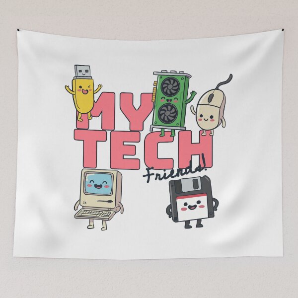Item preview, My Tech Friends–Cute Retro Technology Characters Funny Geek Design designed and sold by EzekRenne.