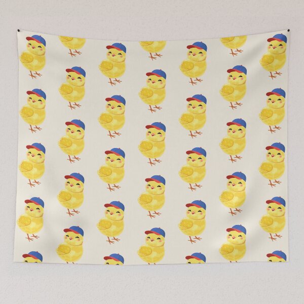 Item preview, Cute сhick in baseball cap, funny kawaii baby chicken illustration designed and sold by OlhaBondarenko.
