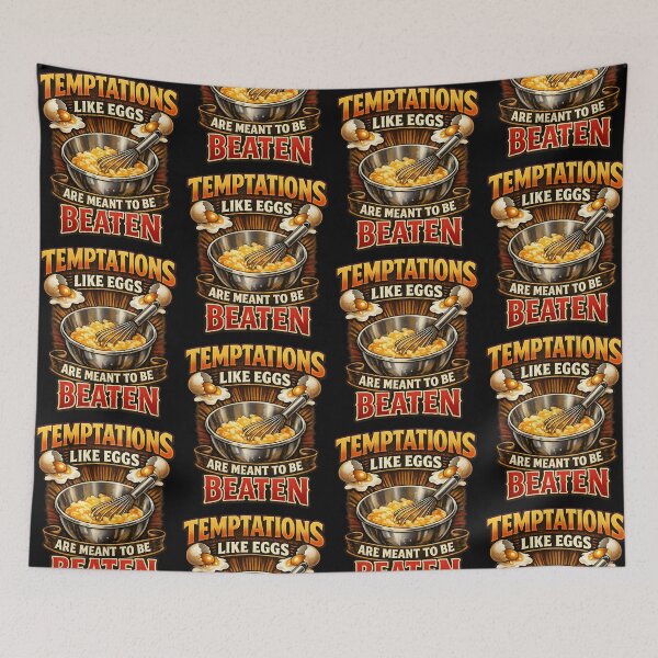 Item preview, Temptations Like Eggs Are Meant To Be Beaten Funny Food Humor Design designed and sold by TeeTimeTreasure.