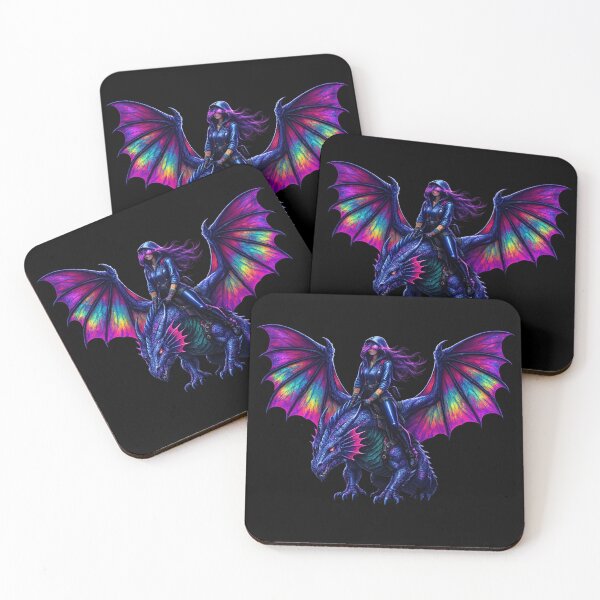 Item preview, Cyberpunk Dragon Rider — Neon Fantasy Sticker designed and sold by 3free3street - Neon & Graffiti Digital Art.