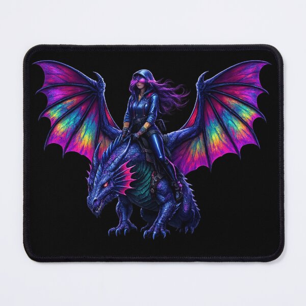 Item preview, Cyberpunk Dragon Rider — Neon Fantasy Sticker designed and sold by 3free3street - Neon & Graffiti Digital Art.
