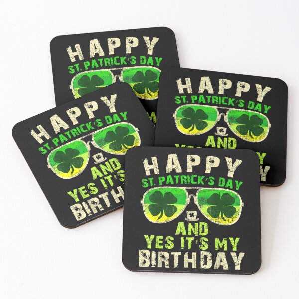 Item preview, Happy St Patricks Day Birthday Shamrock Sunglasses Funny Irish Party Shirt designed and sold by VexlyPlonk.