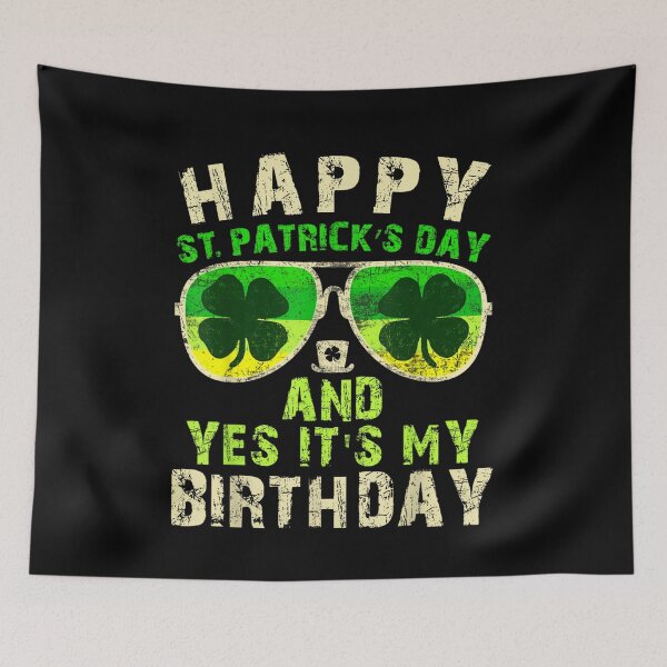 Item preview, Happy St Patricks Day Birthday Shamrock Sunglasses Funny Irish Party Shirt designed and sold by VexlyPlonk.