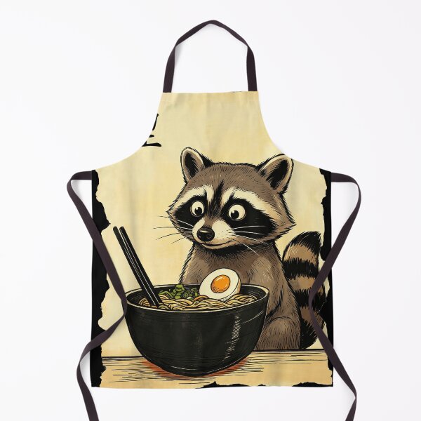 Item preview, Cute Raccoon Eating Ramen Japanese Tanuki Noodle Lover Art designed and sold by Bongocomic.