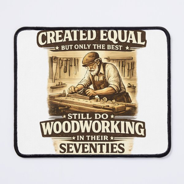 Item preview, All Men Are Created Equal But The Best Woodworking In Their Seventies Funny Carpenter T-Shirt designed and sold by Roya Studio.