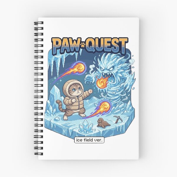 Item preview, Paw Quest Ice World Cat – Cute Ice Field Explorer Kitty designed and sold by PawMic.