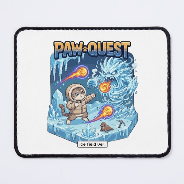 Item preview, Paw Quest Ice World Cat – Cute Ice Field Explorer Kitty designed and sold by PawMic.