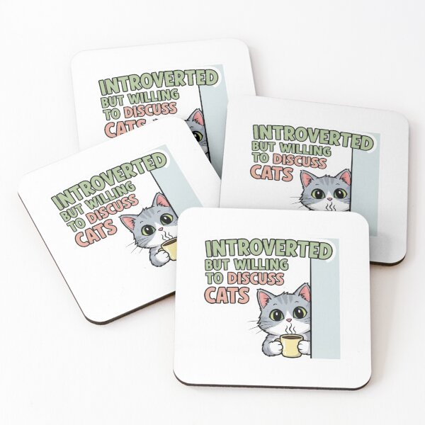 Item preview, Introverted But Willing To Discuss Cats – Funny Introvert Cat designed and sold by Low Social Battery Club.